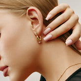Aurora Earrings Gold-Tone Hoop with Crystal Drop